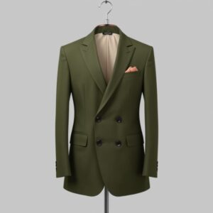 Men's Double-Breasted Green Blazer