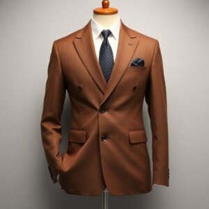 Brown Double-Breasted Blazer
