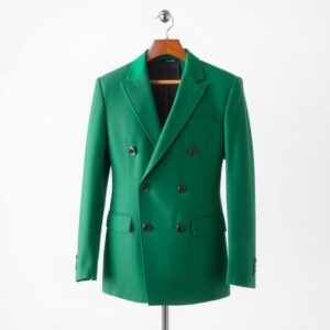 Green Double-Breasted Blazer