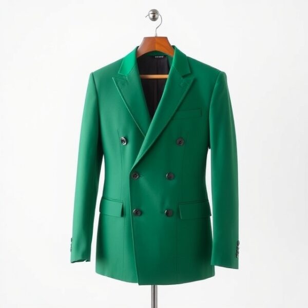 Green Double-Breasted Blazer