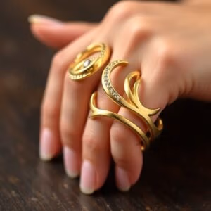 Gold Plated Adjustable Finger Rings