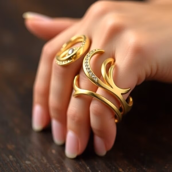 Gold Plated Adjustable Finger Rings