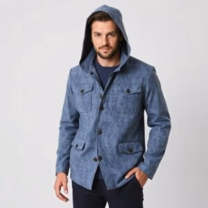 Men Tailored Fit Spread Collar Jacket