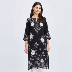 Floral black-white Dress kutra