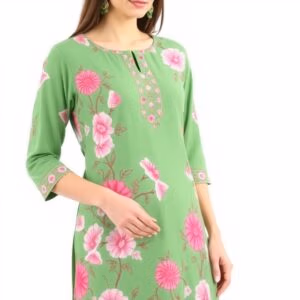 Floral Green Kurti Elegant and stylish traditional wear