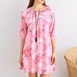 Floral Pink Dress Elegant and comfortable
