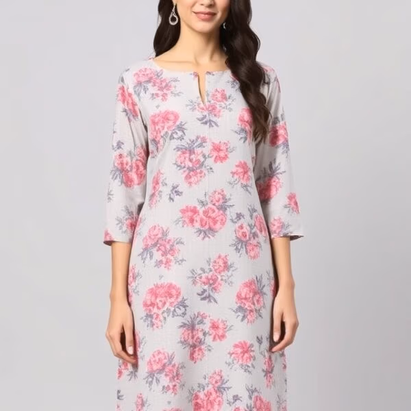Floral Print Knee-Length Dress