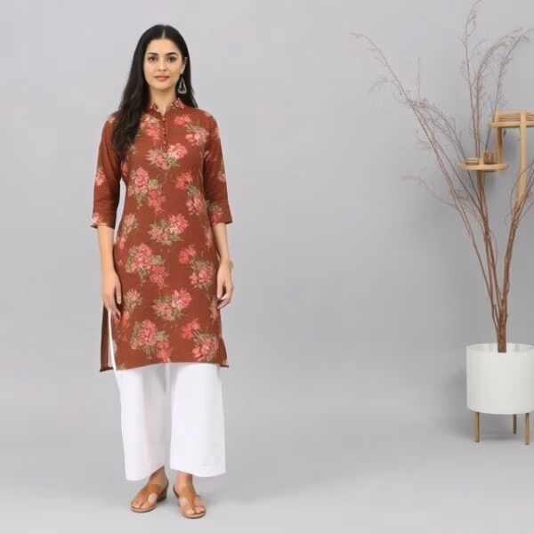 Floral Print Kurta Elegant traditional wear
