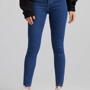 Women Skinny High Rise Blue Jeans