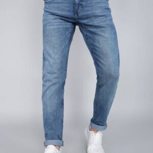 Men Slim Mid Rise Blue Jeans