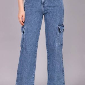 Women Boyfriend High Rise Blue Jeans