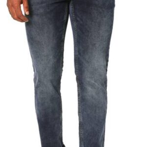 Men Slim Mid Rise Black Jeans