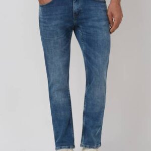 Men Slim Mid Rise Blue Jeans