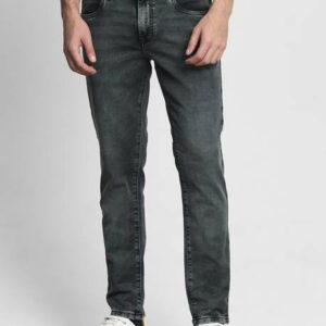 Men Skinny Mid Rise Dark Grey Jeans