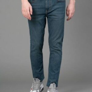 Men Regular Mid Rise Dark Blue Jeans