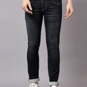 Men Regular Mid Rise Black Jeans
