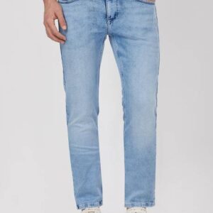 Men Slim Mid Rise Blue Jeans