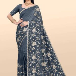 Floral Print, Embroidered Daily Wear Art Silk, Silk Blend Saree #53