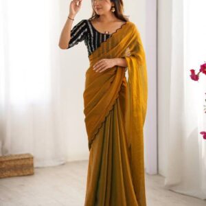 Solid/Plain Bollywood Chiffon Saree #71