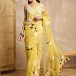 Self Design Bollywood Organza Saree #15