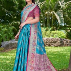 Woven Banarasi Silk Blend Saree #63