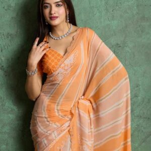Printed Leheria Chiffon Saree #39