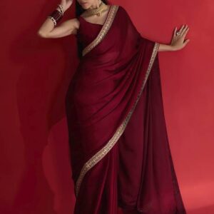 Embellished Bollywood Satin Saree #9