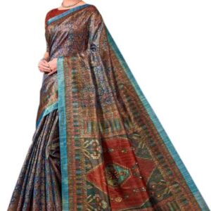 Graphic Print Maheshwari Tussar Silk Saree #1