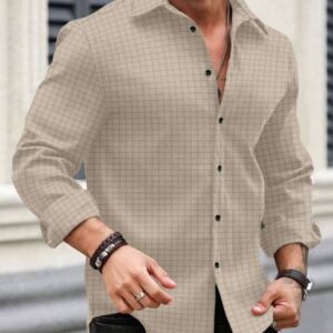 Men Regular Fit Checkered Spread Collar Casual Shirt #30