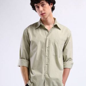 Men Regular Fit Solid Spread Collar Casual Shirt #23