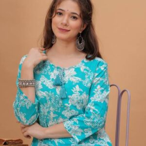 Women Floral Print Pure Cotton Straight Kurta