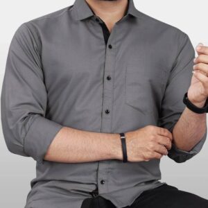 Men Regular Fit Solid Spread Collar Casual Shirt #26