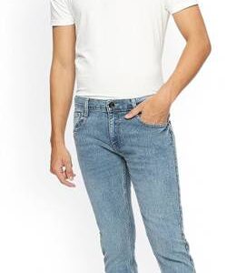 Men Slim Mid Rise Blue Jeans