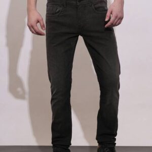 Men Slim Mid Rise Grey Jeans