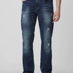 Men Slim Mid Rise Blue Jeans