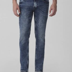 Men Slim Mid Rise Blue Jeans