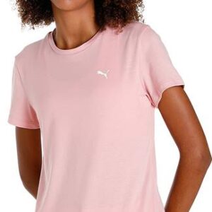 ESS Small Logo Tee Women Solid High Neck Pure Cotton Pink T-Shirt