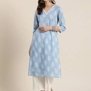 Women Printed Viscose Rayon Straight Kurta