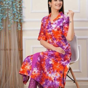 Women Dyed/Ombre Viscose Rayon A-line Kurta