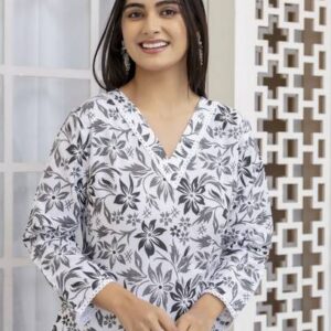 Women Printed Cotton Blend A-line Kurta