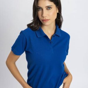 Women Solid V Neck Pure Cotton Blue T-Shirt
