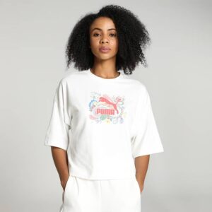Women Solid Round Neck Cotton Blend White T-Shirt