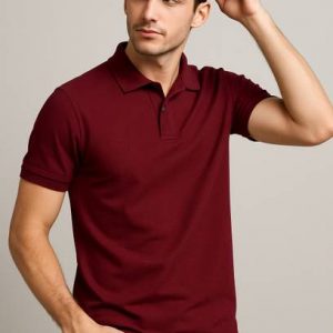 Men Solid Polo Neck Reversible Polycotton Black T-Shirt