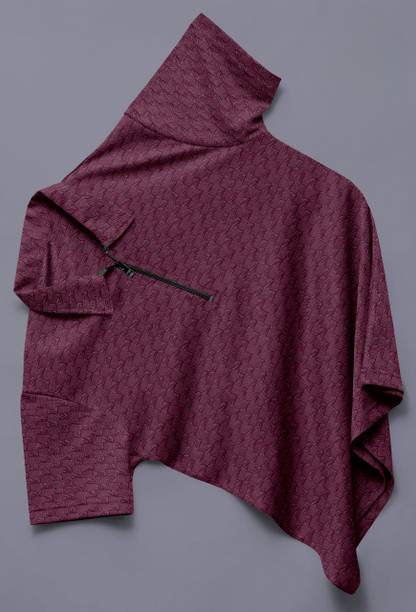Men Self Design Polo Neck Cotton Blend Maroon T-Shirt