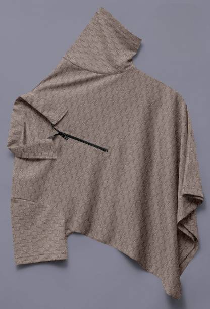 Men Self Design Polo Neck Cotton Blend Grey T-Shirt
